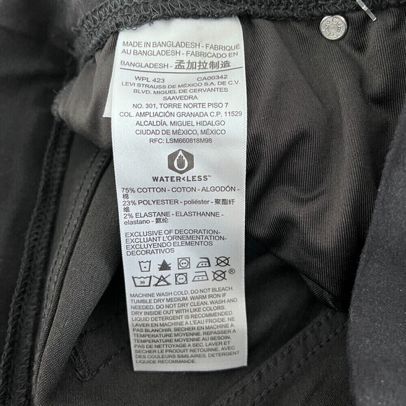 Levi's Signature Jeans Womens 27 x 28 Black Pull-On Skinny High Rise Stretch NEW - Picture 9 of 13